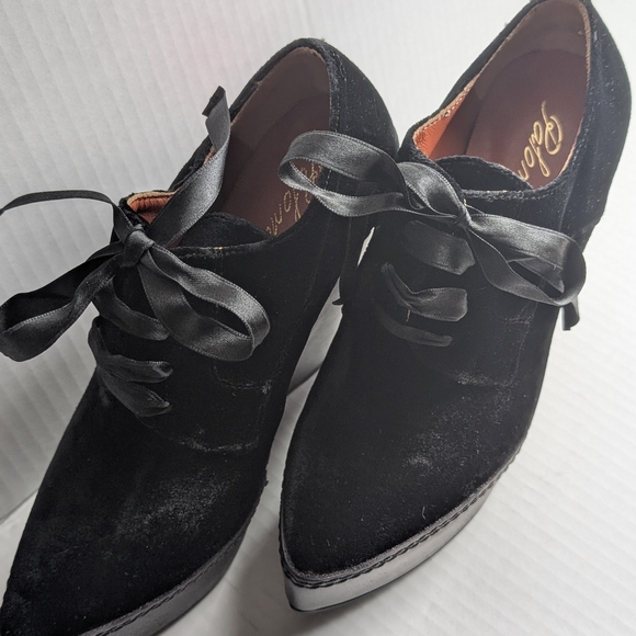 Paloma Barcelo Black Wedge Shoes - Picture 7 of 10